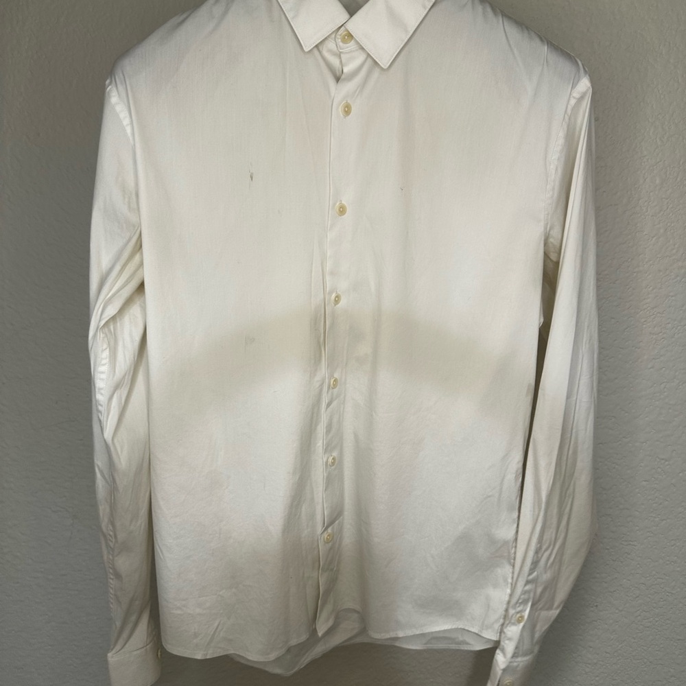 Sandro White Dress Shirt Crisp Cotton Formal